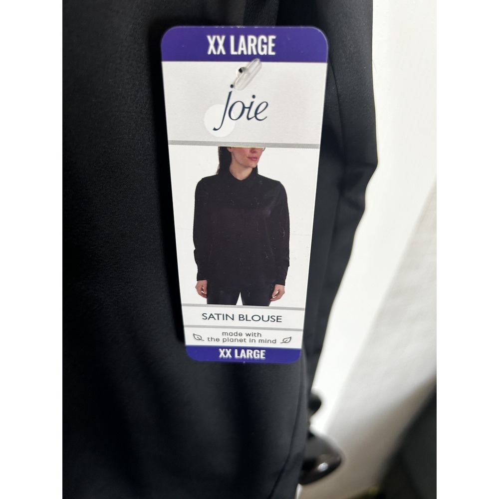 Joie Ladies Satin Blouse Size XXLarge XXL Black NWT $98 Retail Office BxJJ
